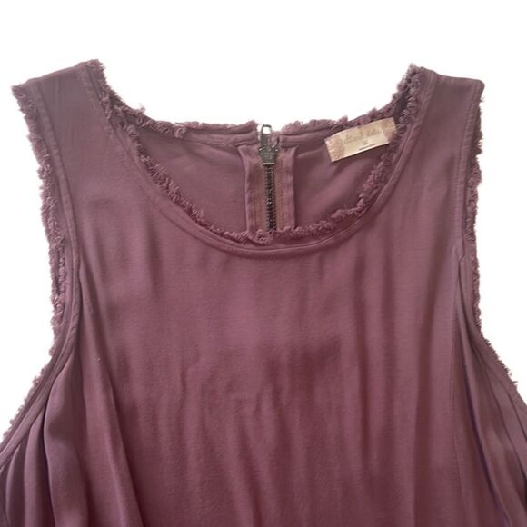 Altar'd State Eggplant Sleeveless Fringe Frayed Shift Dress Size Medium - Picture 4 of 11